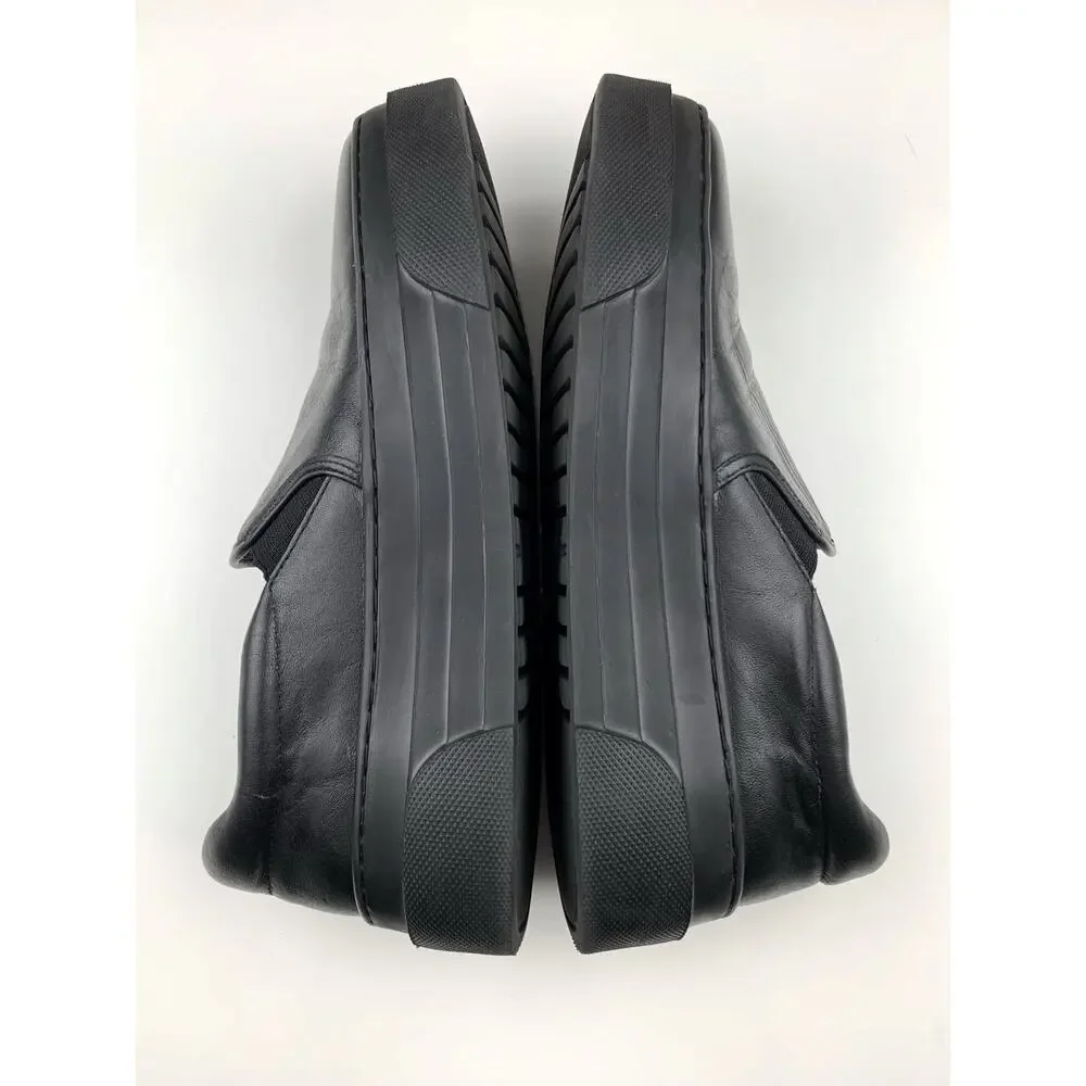 J Slides NYC Platform Loafers Slip On Black Leather Casual Sneakers Women's 10